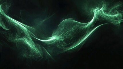 Obraz premium Ethereal Green Smoke on Dark Background
