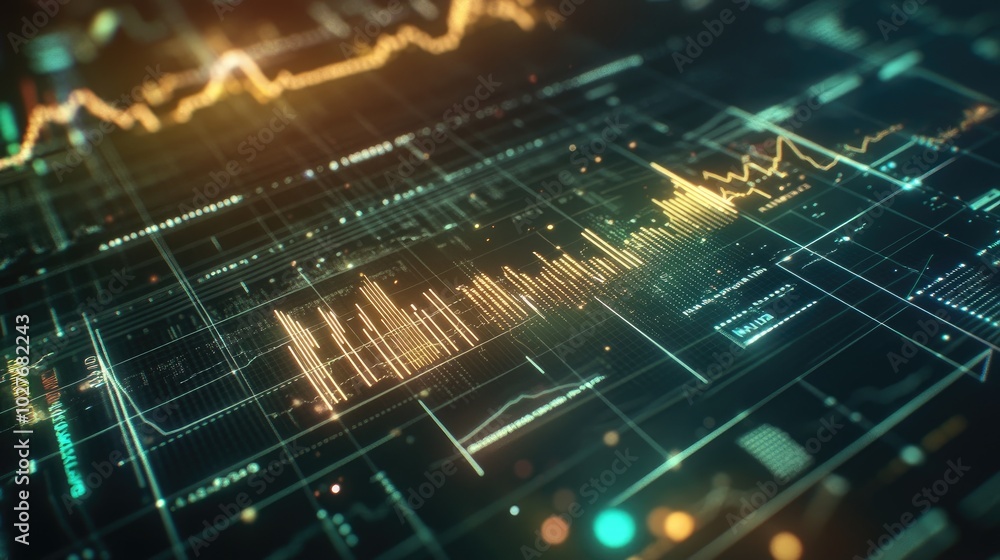 Aufkleber abstract financial data visualization background