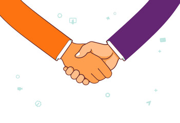 Handshake Concept Illustration with Icons