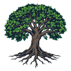 Naklejka premium Hand drawn Illustration of Tree with Roots
