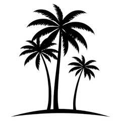 Obraz premium Tropical Palm Trees Silhouette on Transparent Background