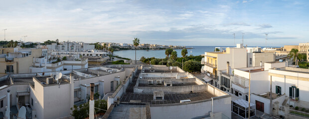 Fototapeta premium Panoramic view of the rooftops of the town of Otranto on the Adriatic Sea in Italy