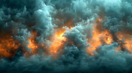 Abstract Background with Teal and Orange Smoke