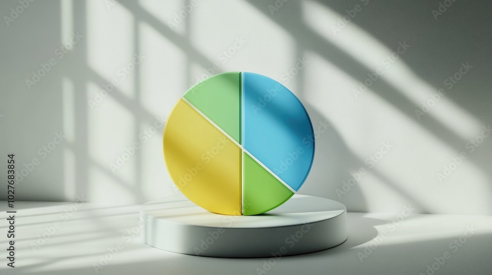 Poster colorful chart display on minimalist background