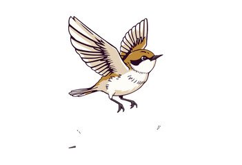 Obraz premium Flying bird, illustration on transparent background.