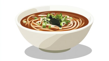 Delicious Bowl of Noodles with Green Onions