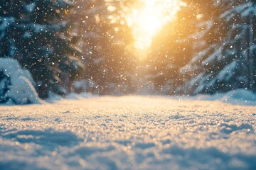 Snowy winter season background
