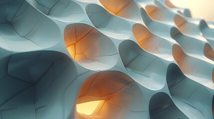 Abstract 3D Background with White and Orange