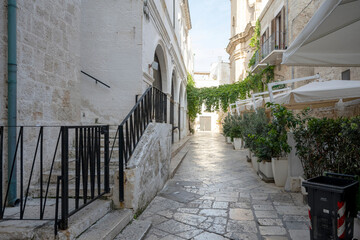 Fototapeta premium Pedestrian street in the historic center of Monopoli Italy