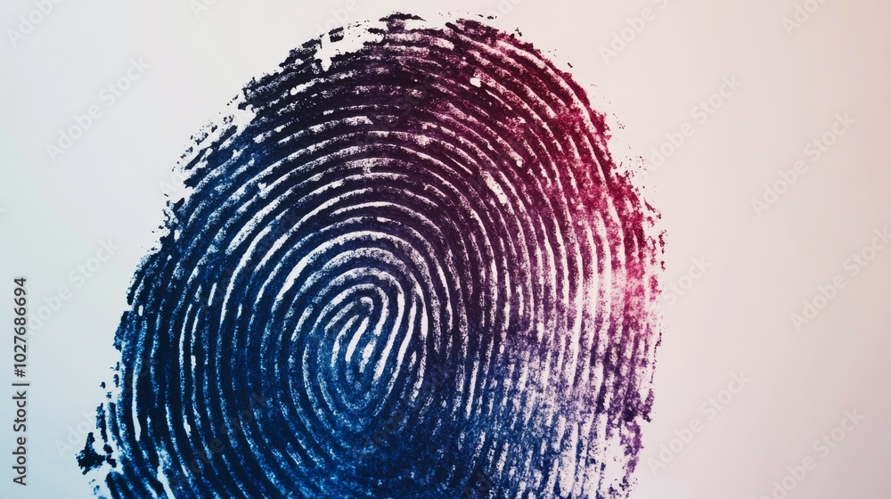 Poster black and white fingerprints displayed side by side on a clean surface for analysis and comparison
