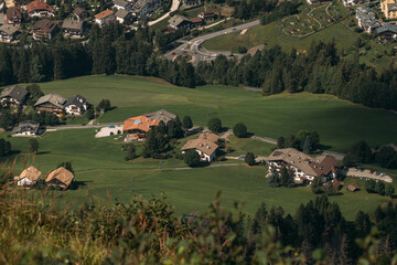 The breathtaking scenic landscape of the stunning Dolomites showcasing charming traditional Alpine houses