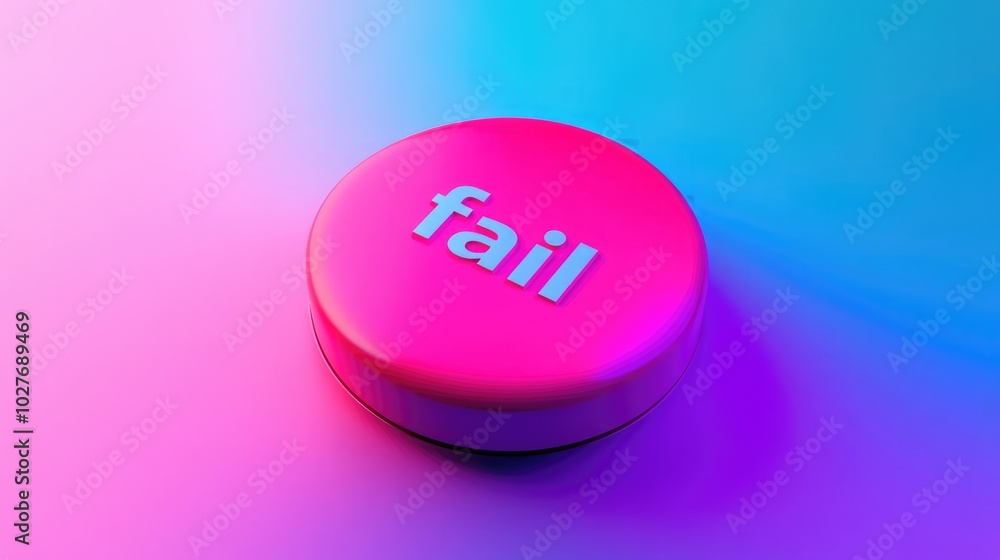 Poster pink button with the word 