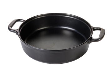 Black Cast Iron Pot with Lid and Handles