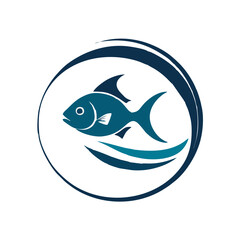 fish inside negative space sphere logo