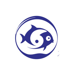 fish inside negative space sphere logo