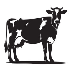 dairy cow silhouette vector design ai Generated