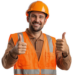 worker showing thumbs up