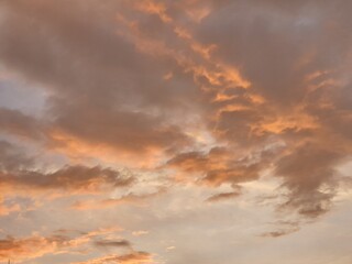 Sunset with cloud natural view.