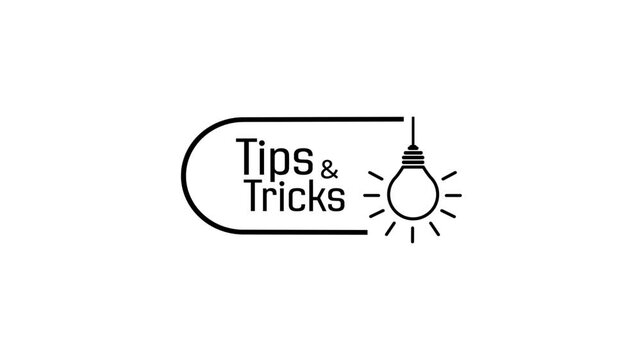 tips and tricks sign on white background	