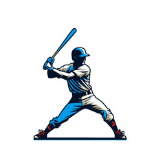 Obraz premium Baseball player isolated vector illustration. Modern style mascot.