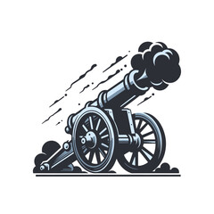 Vintage cannon  isolated vector illustration	
