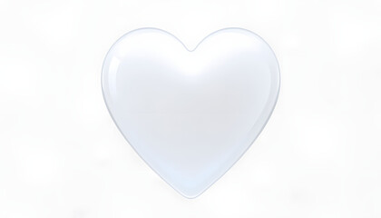 3D white heart png sticker, shape graphic, transparent background isolated with white highlights, png