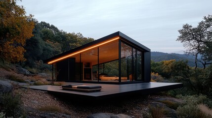 Obraz premium Modern Cabin with Mountain Views