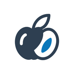Apple Diet Fruit Icon on white background