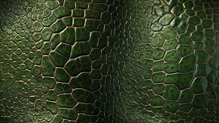 Reptile skin texture with scales in vibrant green tones for nature-inspired design copy space