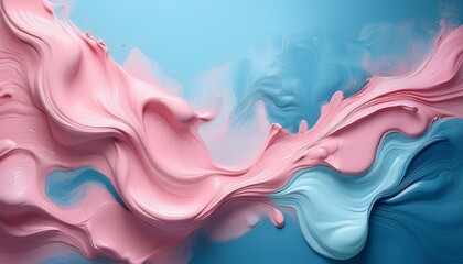Obraz premium abstract pastel pink color paint with pastel blue background fluid composition with copy space minimal natural luxury