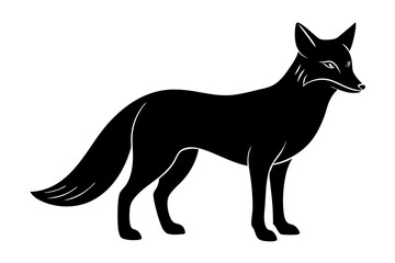 Fox silhouette vector | vector silhouette illustration on white background