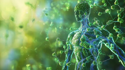 Detailed Illustration of the Human Lymphatic System