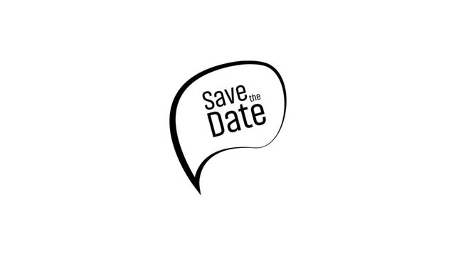 save the date sign on white background	