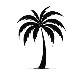 Tropical Palm Tree Logo And Isolated White Background