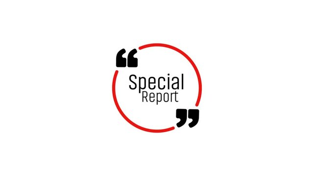special report on white background	