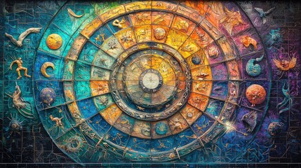 Captivating Zodiac Themed Mural in Urban Setting