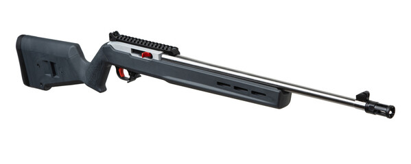 Modern semi-automatic small-caliber .22lr rifle. Sports carabiner .22lr. Isolate on a white back.
