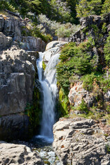 waterfall in the southern Andes mountains in Chile