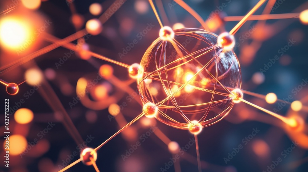 Poster close-up of clustering atomic particles
