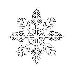Snowflake in doodle style. Vector illustration on white background