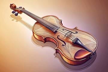 Obraz premium Continuous Line Drawing of a Violin - Elegant Vector Illustration for Music Lovers