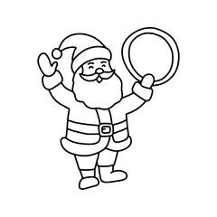 Cute Santa Claus in doodle sty