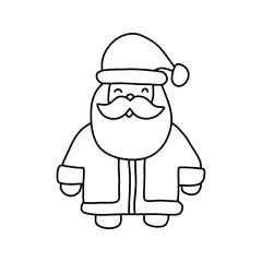 Cute Santa Claus in doodle style.