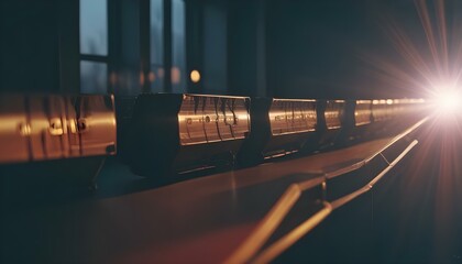Soft light illuminating a desk, creating a warm and inviting atmosphere ideal for work or study.