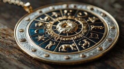 Obraz premium Elegant Zodiac Pendant Close-Up Image