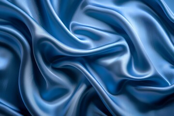 Obraz premium A close up of a blue satin fabric