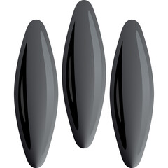 Ellipsoid magnets similar to a flattened sphere or oval. Vector illustration.