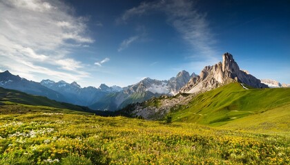 Obraz premium amazing spring summer mountain landscape natural background