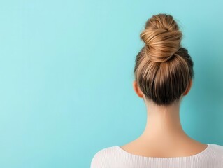 Hair tied up in a loose bun with a natural boar bristle brush, haircare inspiration, simple and chic styling