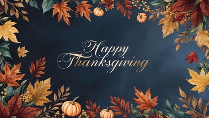 Fototapeta premium thanksgiving card background with pumpkins